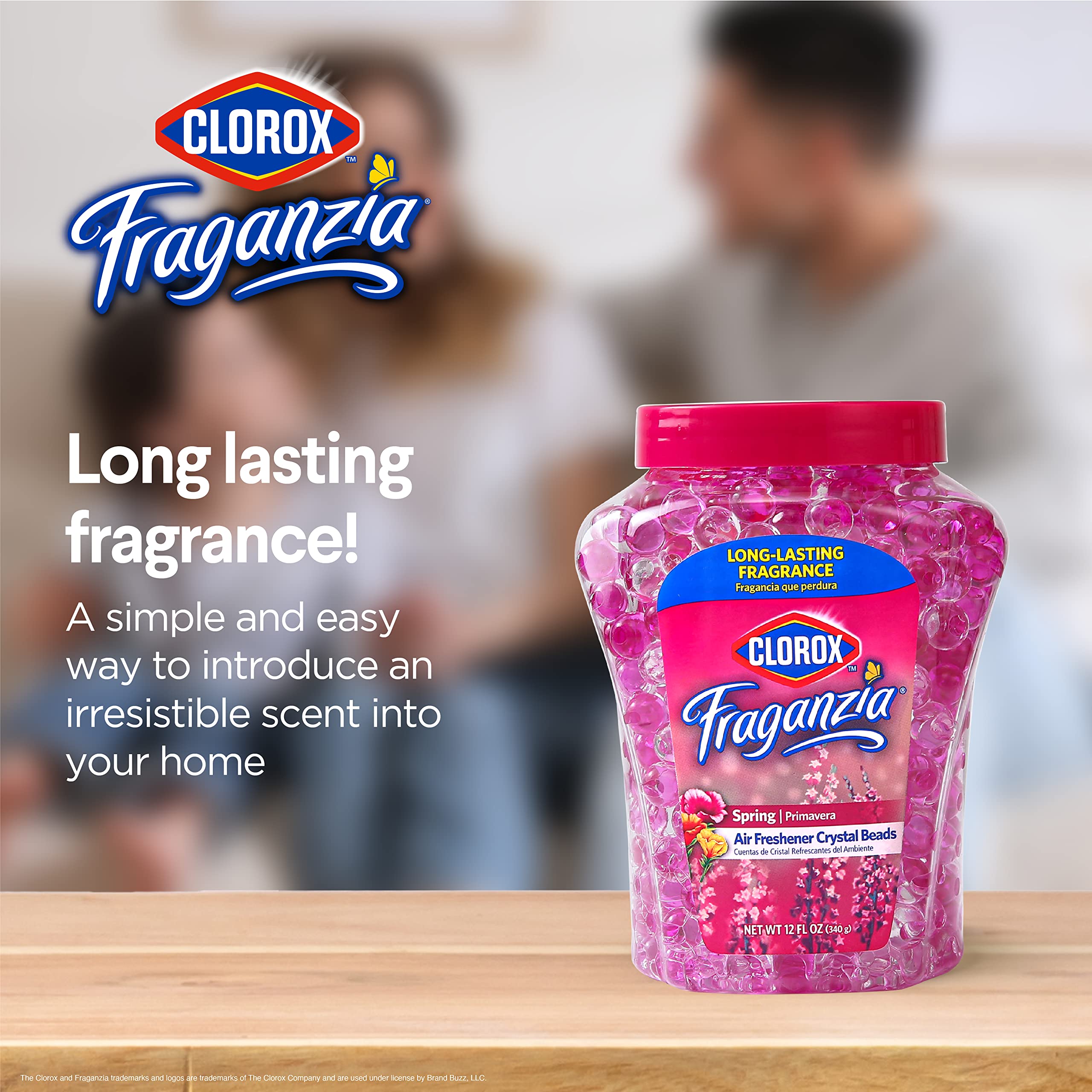 Clorox Fraganzia Crystal Beads Air Freshener - Long-Lasting Spring Scent Gel Beads for Home, Bathroom & Car | 12 Oz | Eliminates Odors & Freshens Air Naturally | Perfect for Small Spaces, Closets & Pet Areas