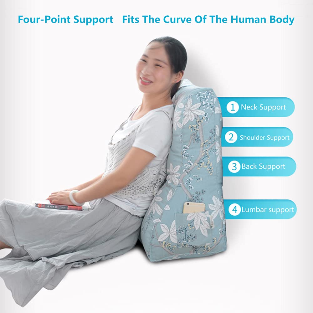 **Comfortable Reading Pillow with Neck Support - Soft Stuffed Backrest Cushion for Reading, Relaxing in Bed, Chair, Car Seat or Sofa (J-554530cm) - Perfect for Book Lovers & Travel Comfort**