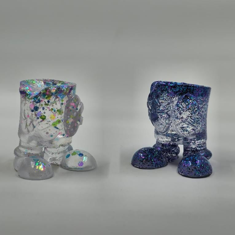 Clear Acrylic Paperweight with Decorative Items Inside - Larry by Dillon Gregory - Perfect for Office Desk Decor and Gift Ideas