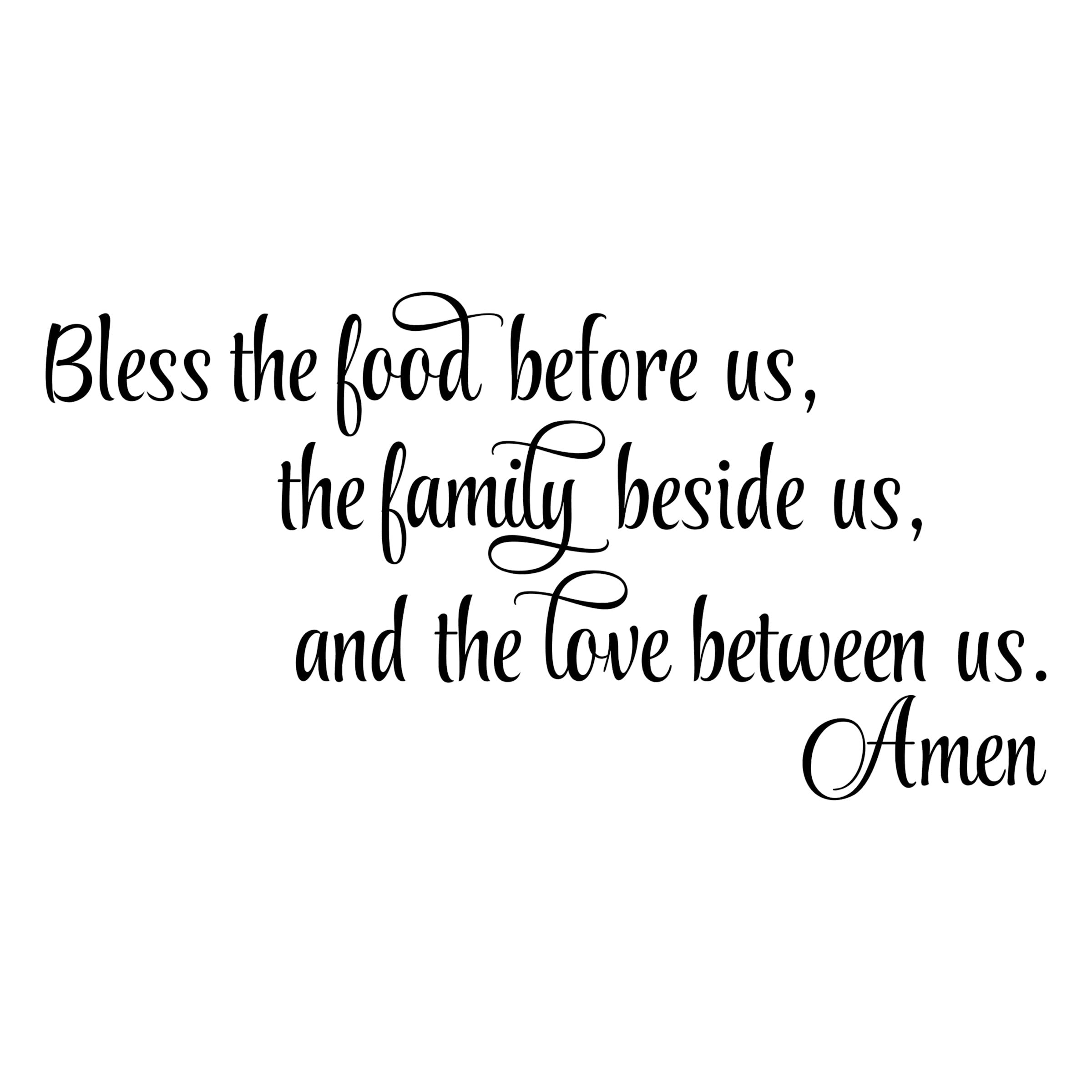Bless The Food Wall Decal - 30x14 Inch Kitchen Bible Verse Art for Dining Room Decor