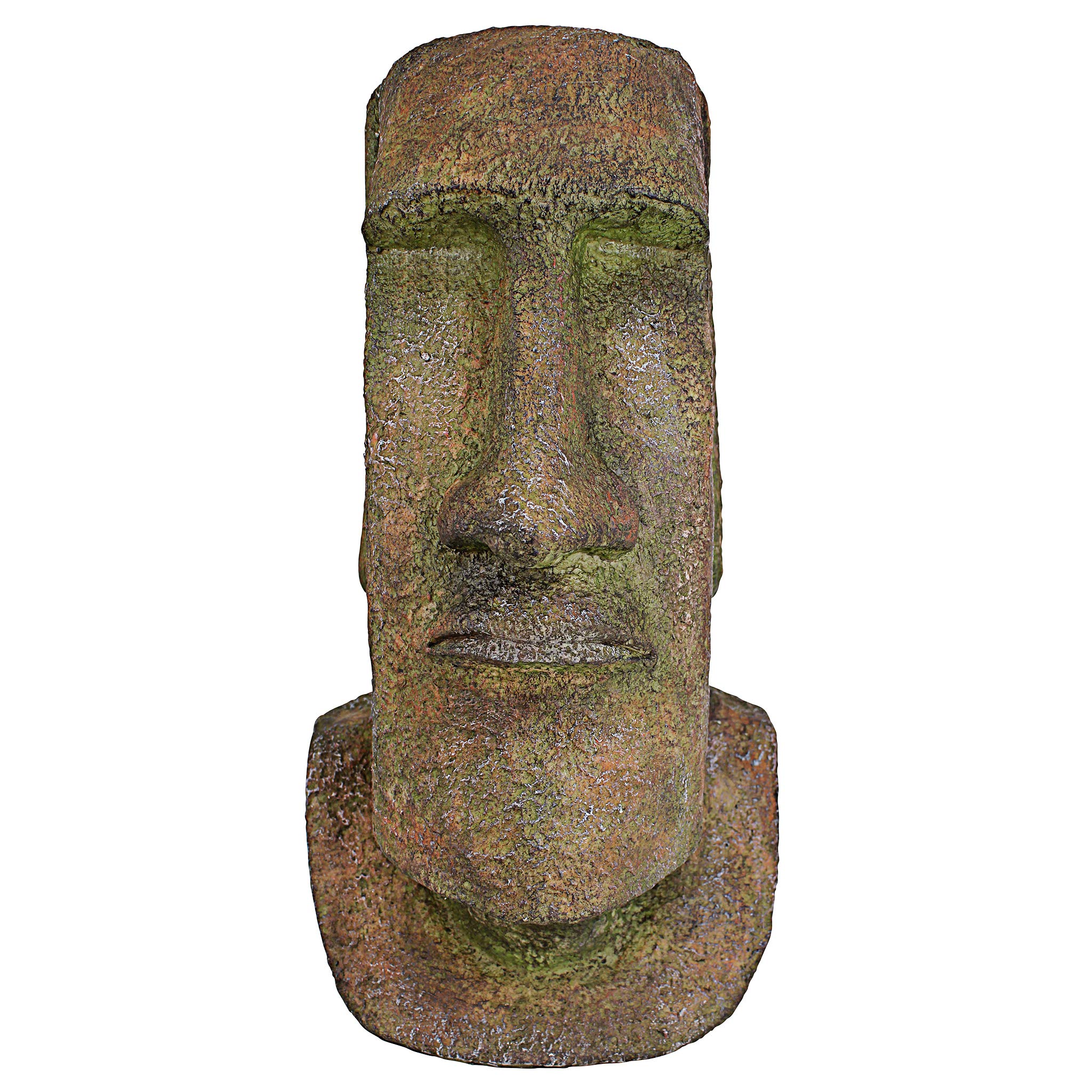 Design Toscano Grey Stone Medium Easter Island Moai Head Statue - Polynesian Decor, Garden Sculpture, Home & Office Decoration