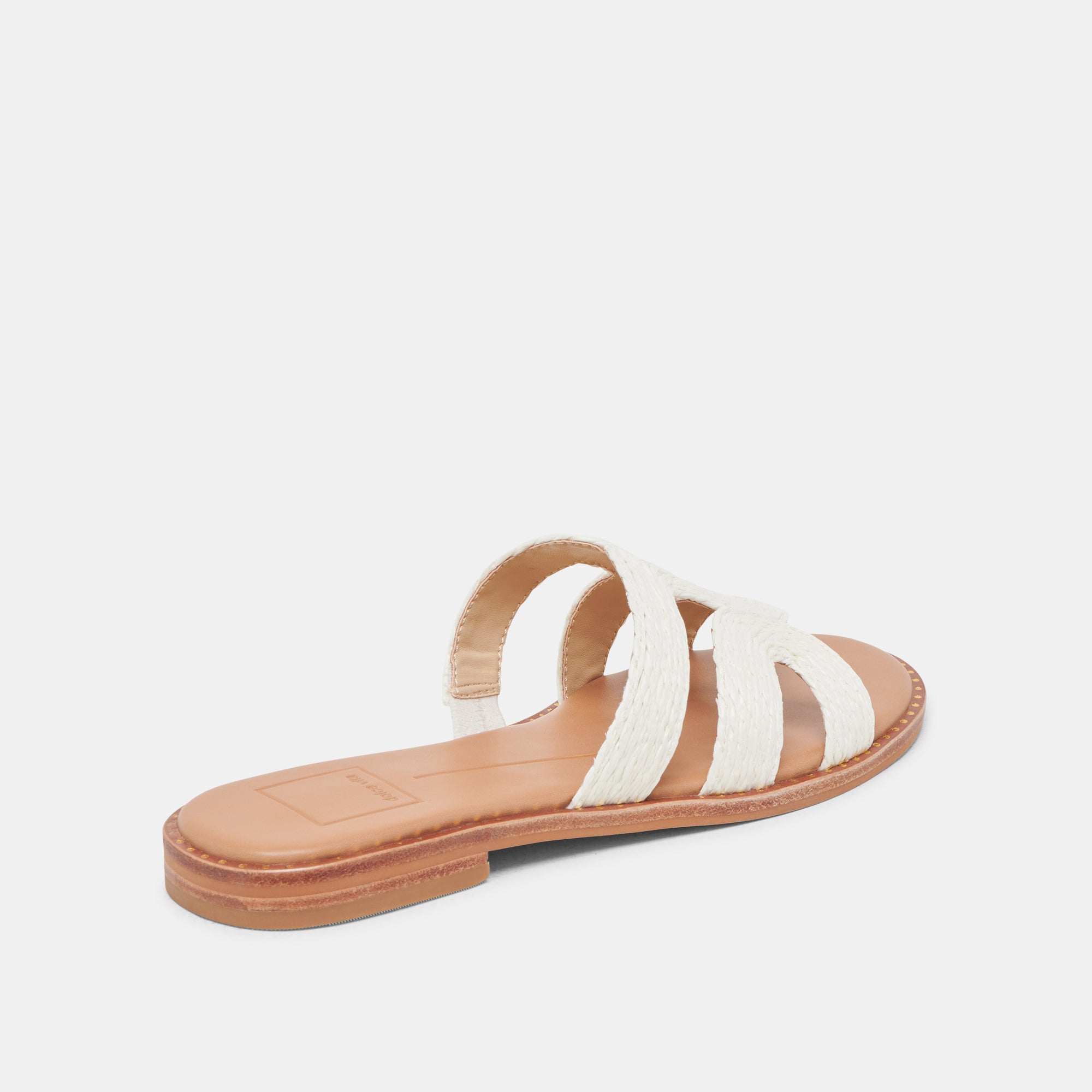 EMON Women's White Raffia Sandals - Comfortable Beach Flip Flops for Summer Vacation & Casual Outings