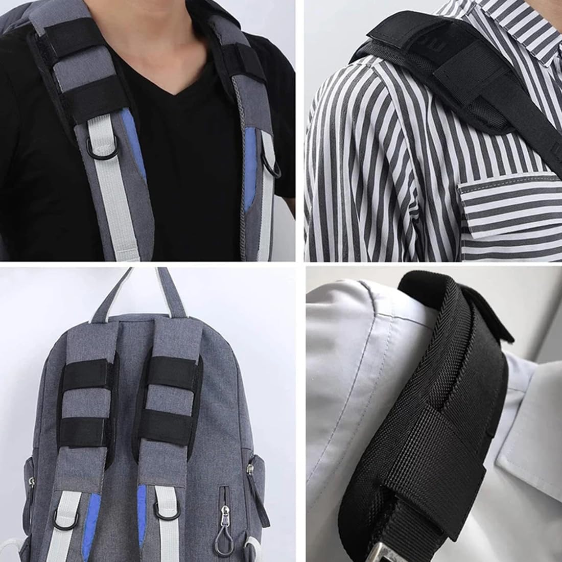 **Detachable Shoulder Strap Pad - 2 Pack Comfortable Cushion for Backpacks, Cameras, Laptops, Messenger Bags & Rifle Slings - Ideal for Hiking, Travel & Outdoor Activities**