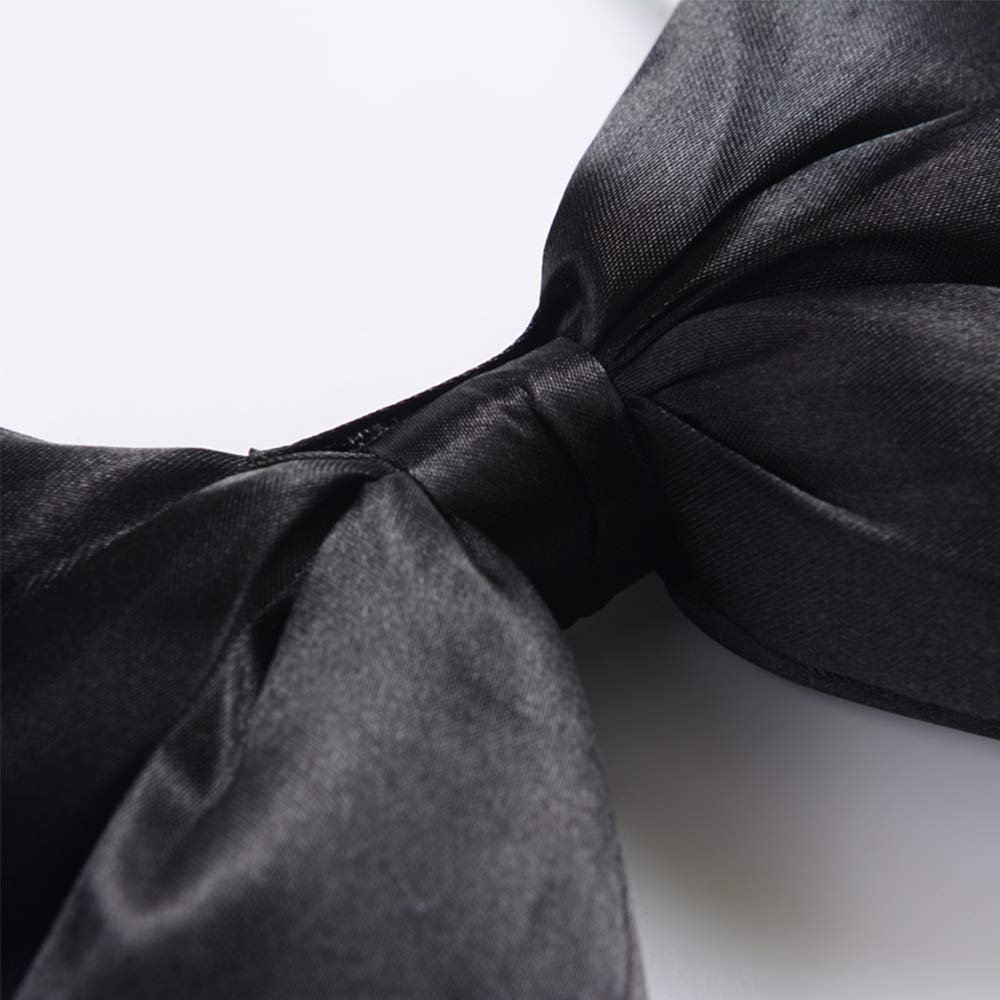 Big Bow Headband for Women - Elegant Hair Accessory with Large Bowknot for Parties, Christmas, Halloween & Cosplay - Handmade Hairband in Black (1 Pack) - Perfect for Holiday Events, Weddings & Costume Outfits