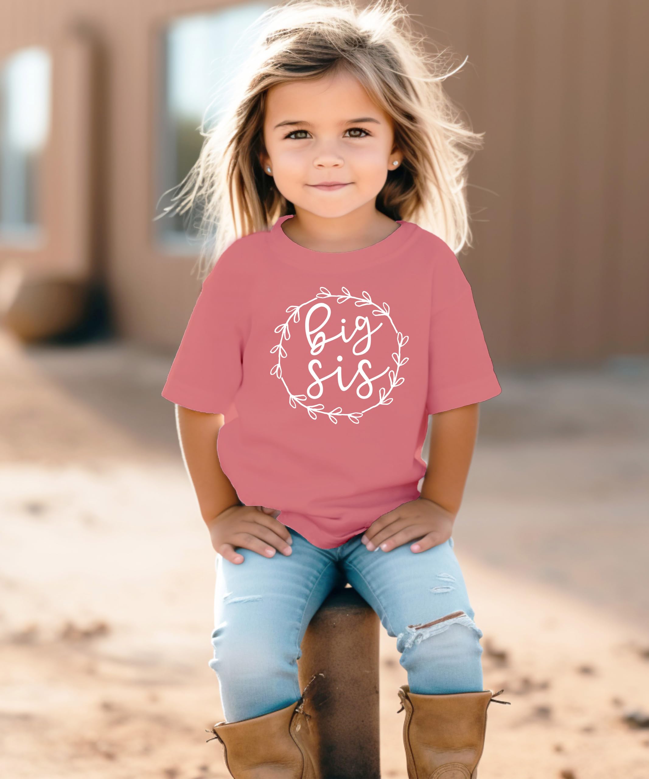 Olive Loves Apple Big Sis Lil Sis Matching T-Shirts & Bodysuits - Cute Sibling Outfits for Baby & Toddler Girls - Perfect for Family Photos, Twin Dresses, and Sister Bonding Moments