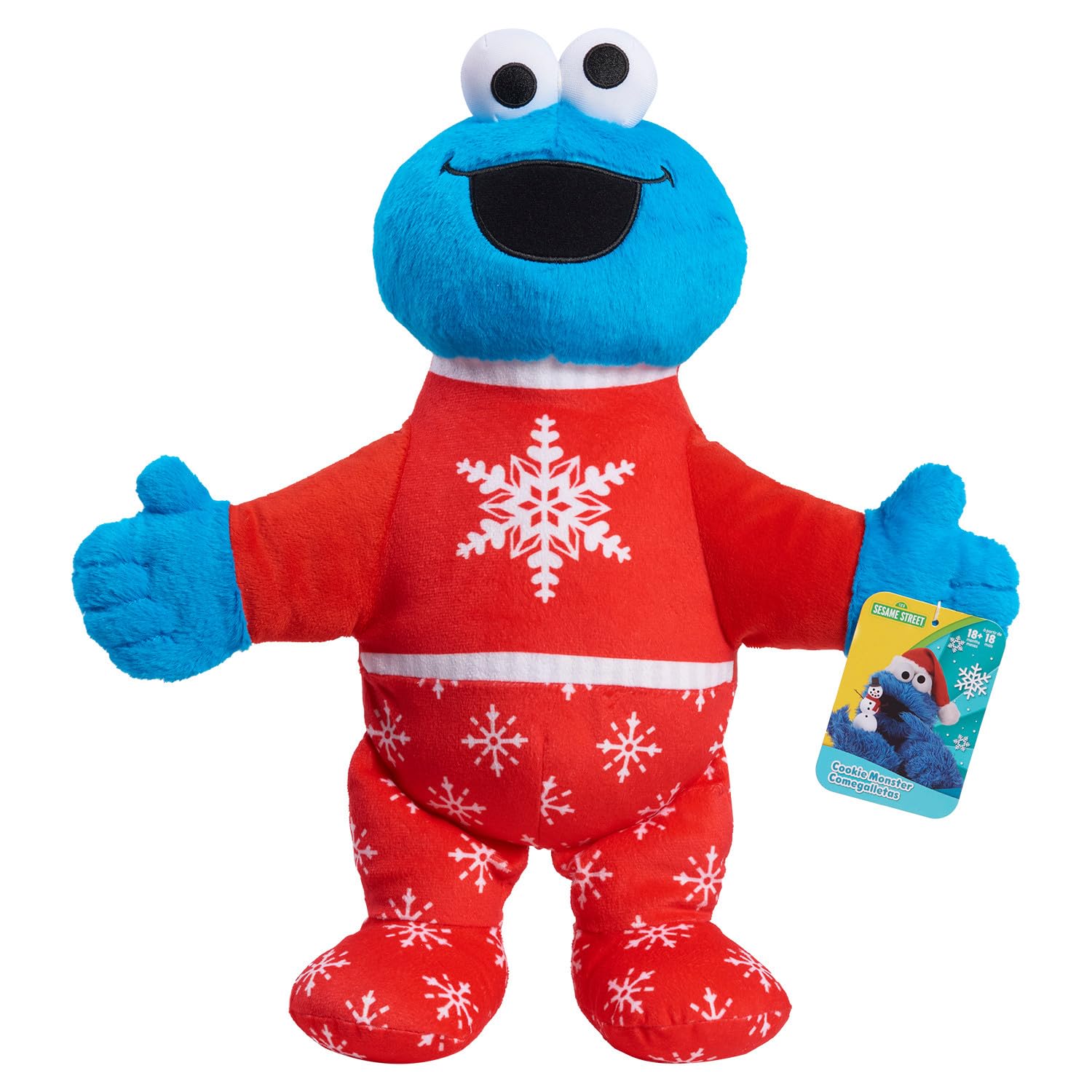 Sesame Street Holiday 15-inch Large Plush Cookie Monster Stuffed Animal Toy - Super Soft Cuddly Plush for Kids Ages 18+ Months - Perfect Gift for Christmas, Birthday & Playtime by Just Play