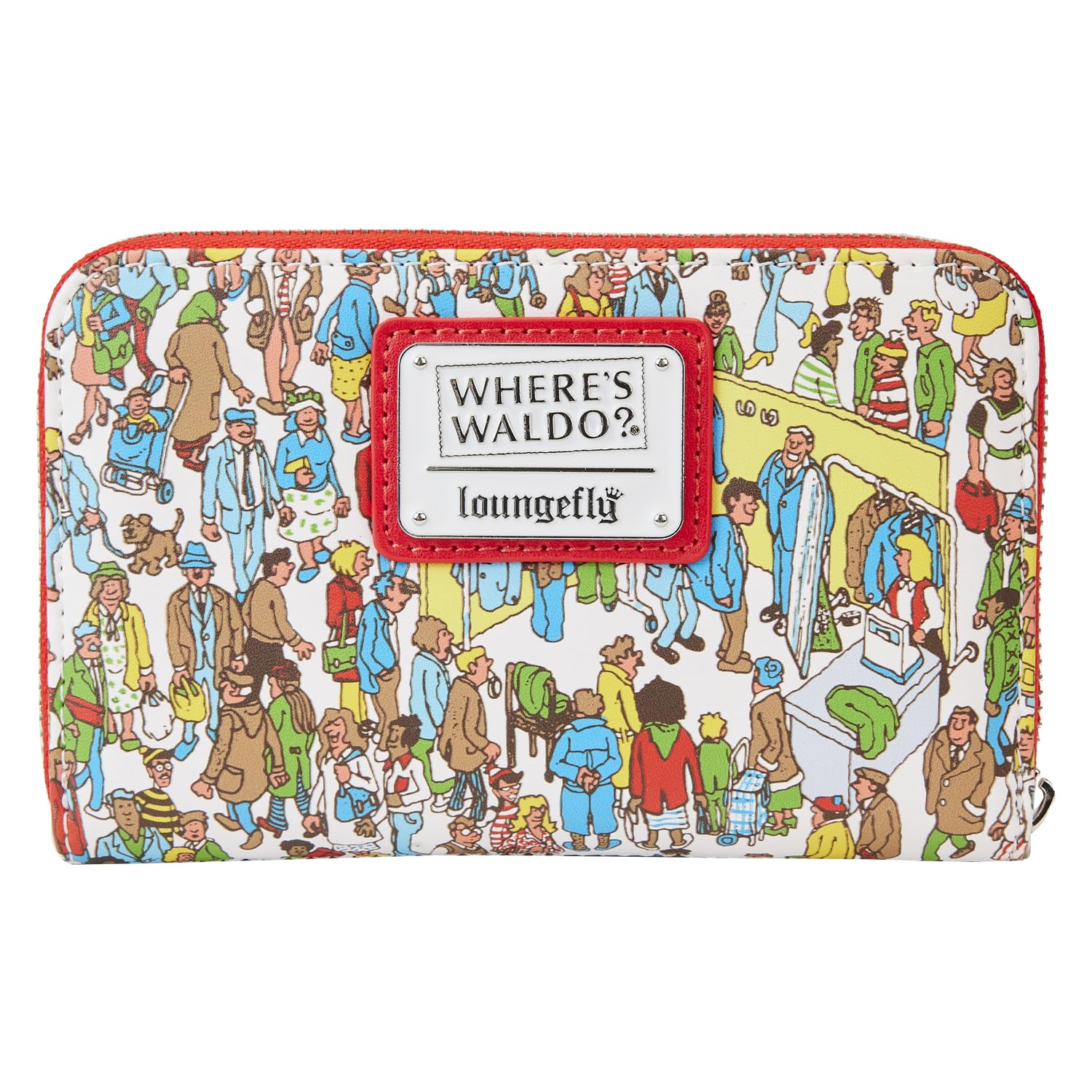 Where's Waldo Allover Print Zip Around Wallet - Fun Cartoon Character Design for Men & Women - Perfect for Travel, Shopping, and Everyday Use