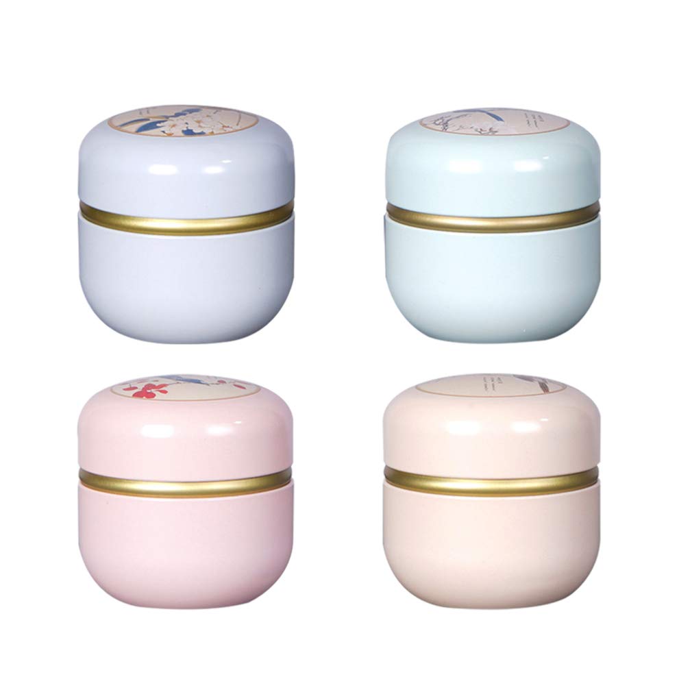 EXCEART 4-Piece Tea Storage Canister Set - Airtight Tinplate Box for Loose Leaf Tea, Coffee, Candy & Jewelry - Portable Mini Containers for Home, Office & Travel (Mixed Colors)