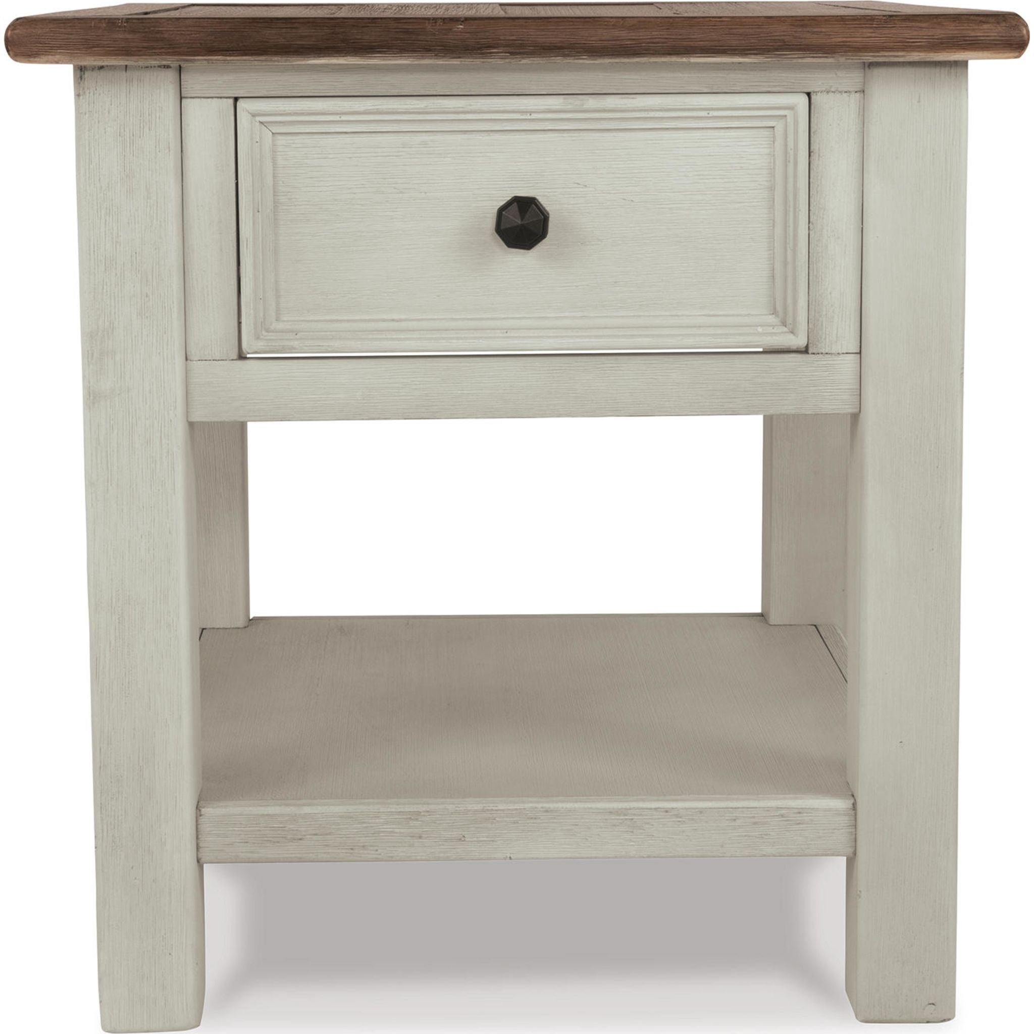 Bolanburg Chairside End Table - Two-Tone Finish for Living Room, Bedroom & Office - Stylish Side Table with Storage Shelf