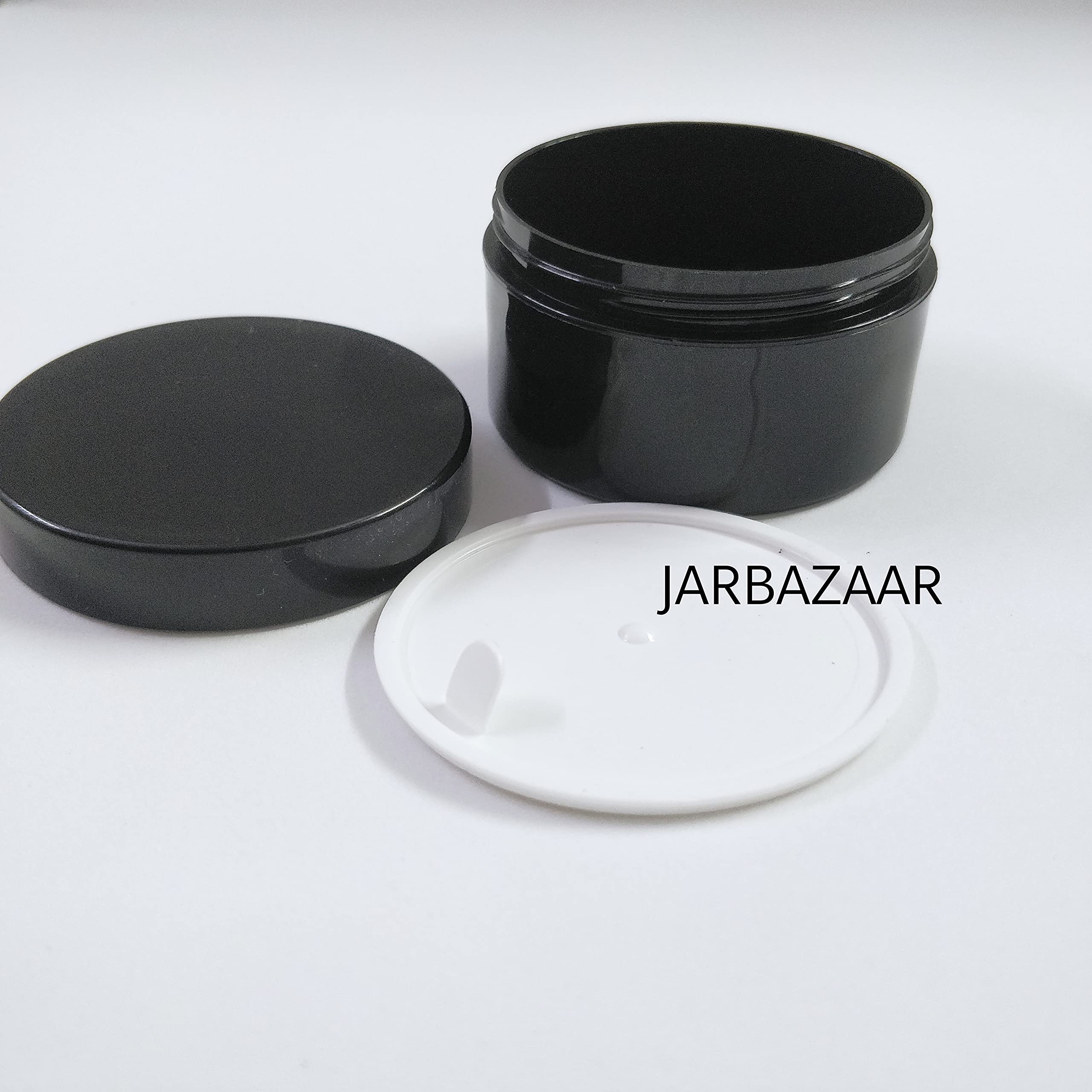 JARBAZAAR 8-Piece Plastic Cosmetic Containers Set (50g Each) - Empty Travel-Friendly Jars with Inner Lids for DIY Creams, Body Butter & Lotions | Perfect for Home Spa, Skincare Storage & Travel Essentials