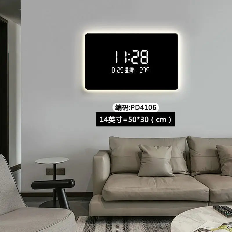 Modern Digital LED Wall Clock with Large Display - Silent Operation, Multiple Color Options - Perfect for Home, Office, Bedroom, and Kitchen Decor