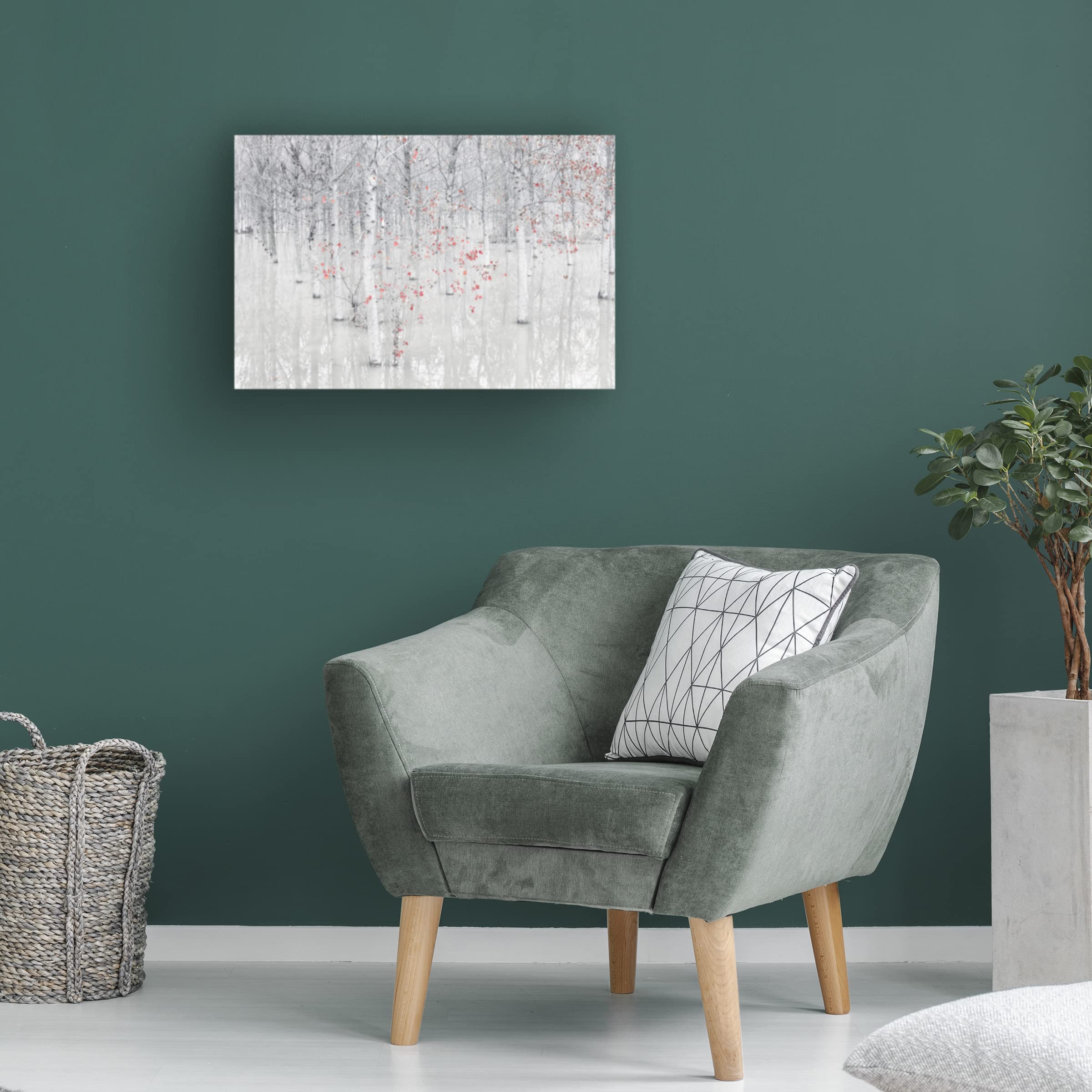 Fiorenzo Carozzi 'Red and White' Canvas Wall Art Print - Modern Abstract Painting for Living Room, Bedroom & Office Decor