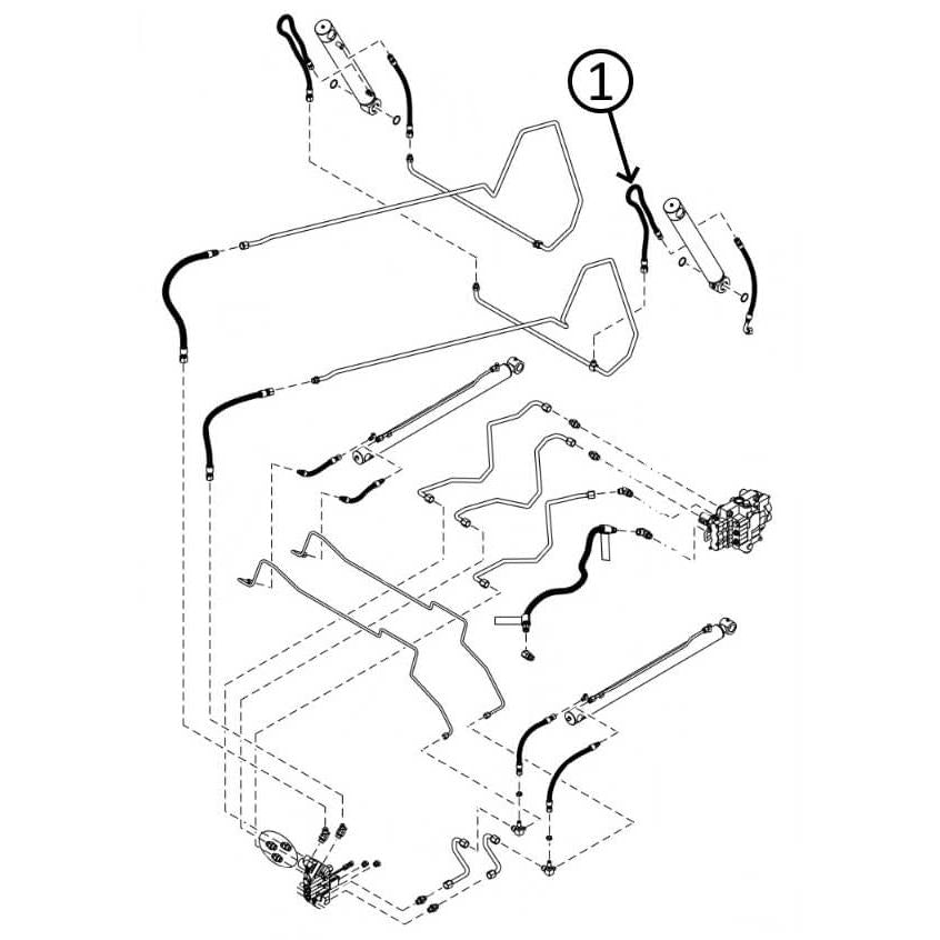 Bobcat T450 Hydraulic Hose for Right-Hand Loader Bucket Tilt Cylinder Rod End Replacement Part #1 - Compatible with Skid Steer Loaders, Excavators, and Construction Equipment