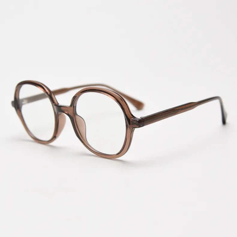 CCspace Unisex Full Rim Large Round TR90 Titanium Eyeglasses Frame 56945 - Lightweight & Durable Glasses for Work, Reading & Fashion