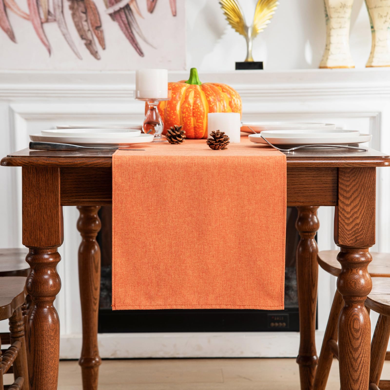 Farmhouse Style Cotton Linen Table Runner 13
