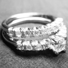 Elegant Macro Pave Cubic Zirconia Wedding Ring Set | CZ Bridal Engagement Ring Set for Women | Perfect for Weddings, Anniversaries & Special Occasions