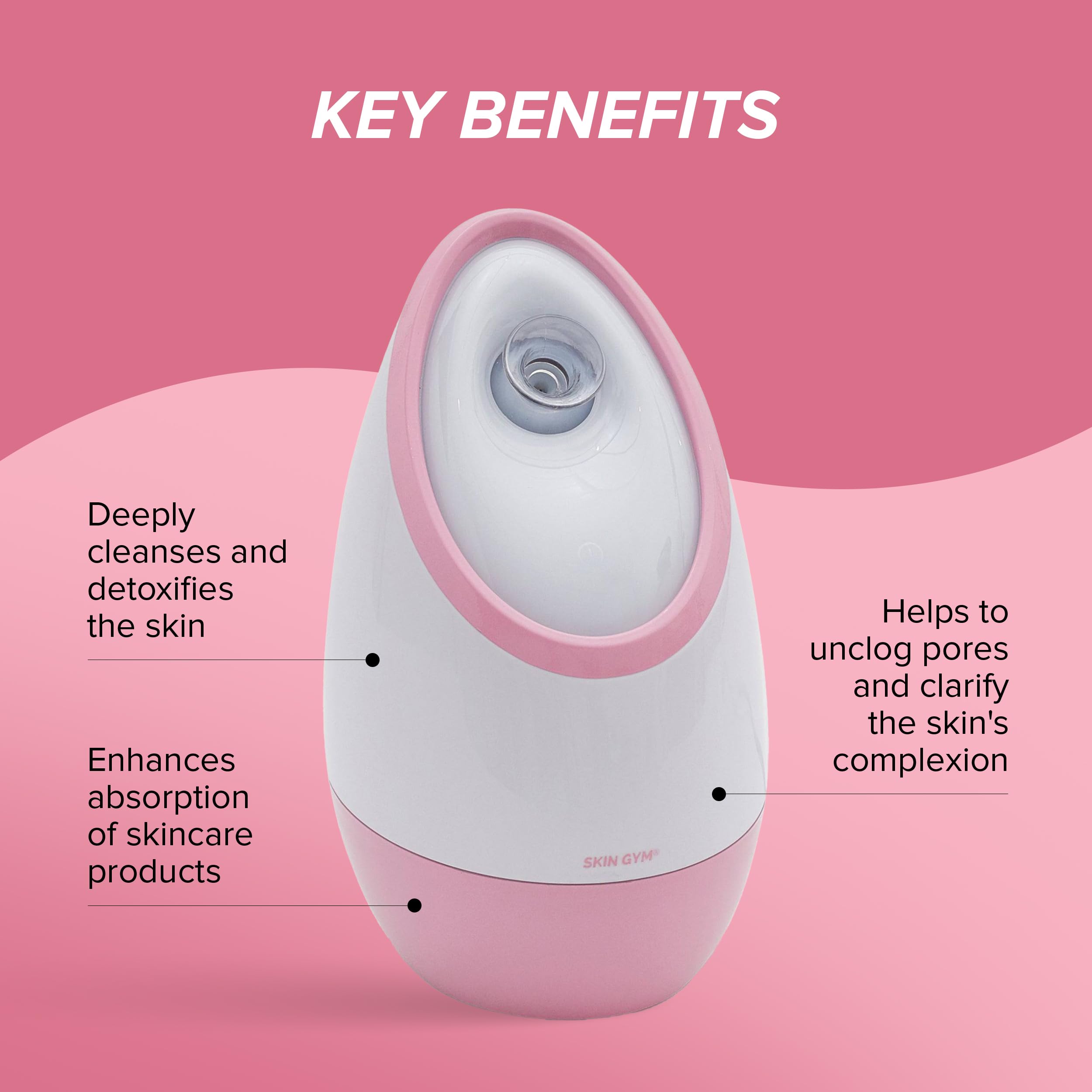Skin Gym VODA Facial Steamer - Professional At-Home Micro Steam Device for Deep Pore Cleansing, Hydration & Glowing Skin | Perfect for Spa Day, Skincare Routine & Relaxation Therapy