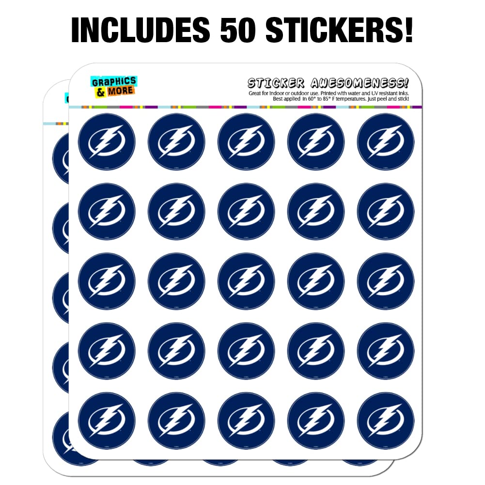 Tampa Bay Lightning Logo 1 Inch Clear Stickers for Planner, Calendar, Scrapbooking, DIY Crafts - Perfect for Bullet Journals, School Projects & Gift Decoration