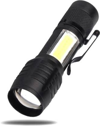 Rechargeable LED Pocket Flashlight with Clip - USB Charging, Compact & Bright Torch for Camping, Hiking, Emergency (Black)