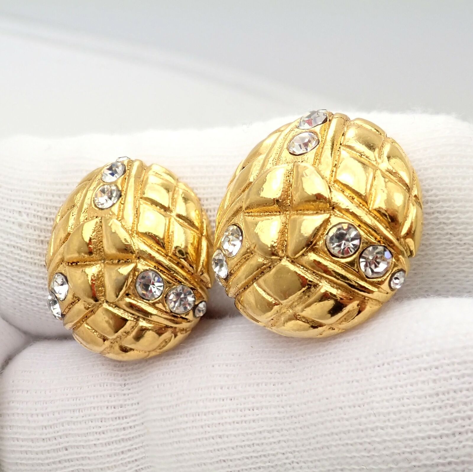 Vintage Chanel Paris France Crystal Earrings 1970s - Authentic Retro Luxury Jewelry for Women - Perfect for Parties, Weddings & Special Occasions
