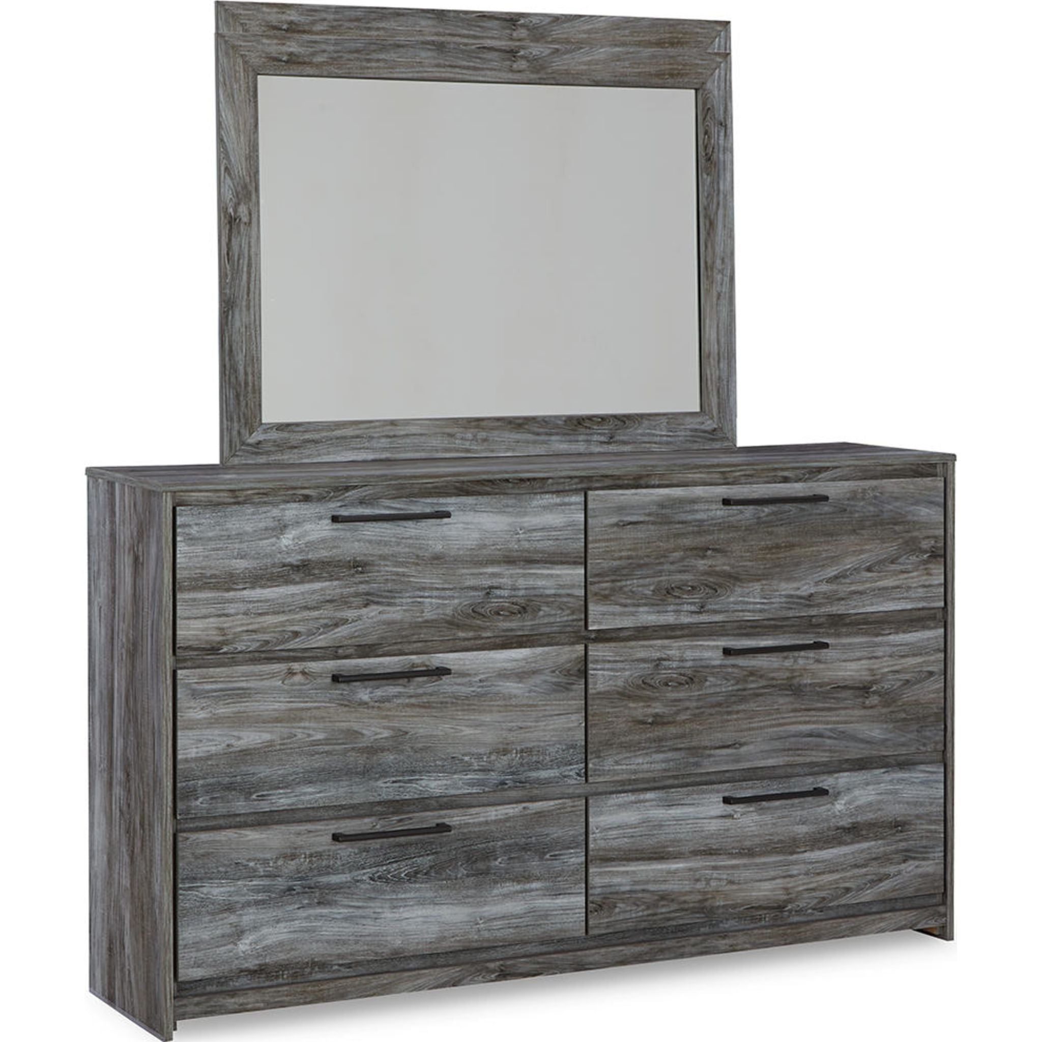 Baystorm Dresser with Mirror - Modern Gray Wooden Dresser for Bedroom, Living Room & Closet Organization - Perfect for Home Storage & Decor