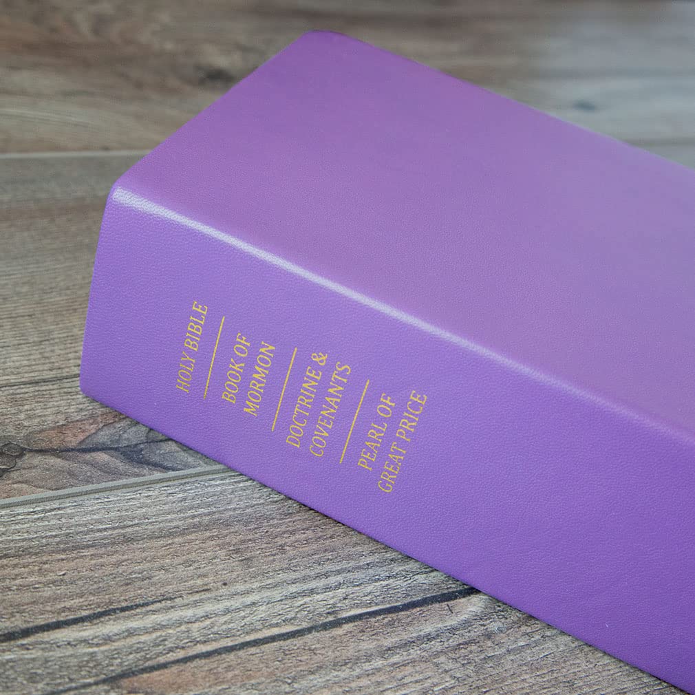 LDS Scriptures Set - Genuine Leather Quad (Lilac Purple) with Book of Mormon, Holy Bible, Doctrine & Covenants & Pearl of Great Price | Premium Hand-Bound Edition for Latter-Day Saints | Perfect for Daily Study, Church Services & Spiritual Gift Giving