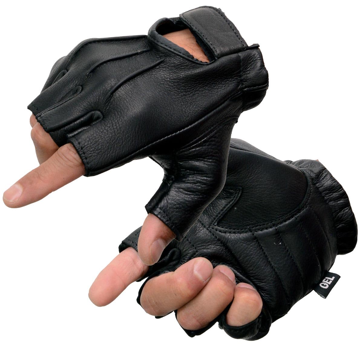 Men's Deerskin Fingerless Gloves - Warm & Durable Winter Gloves for Motorcycle Riding, Cycling & Outdoor Activities
