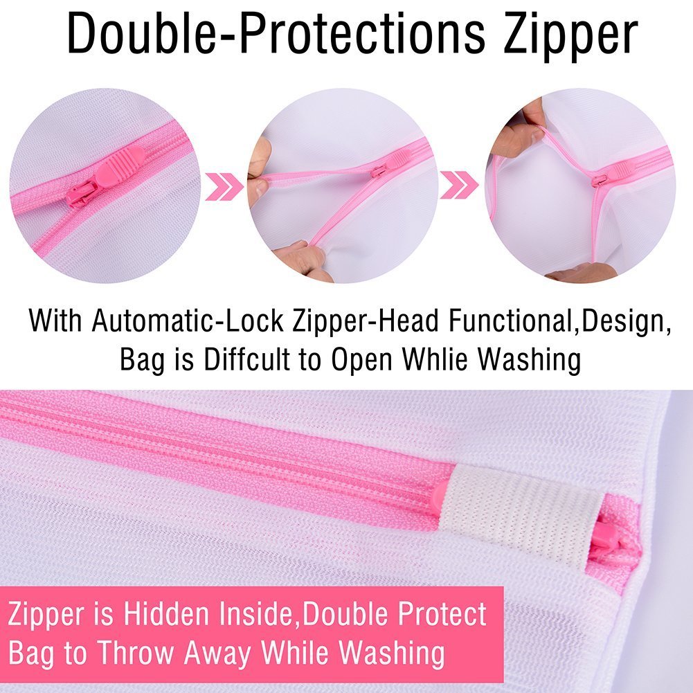 Best Laundry Bags for Travel & Delicates - Mesh Wash Bags for Clothes Protection (Set of 3) | Perfect for Gym, College Dorms & Baby Clothes