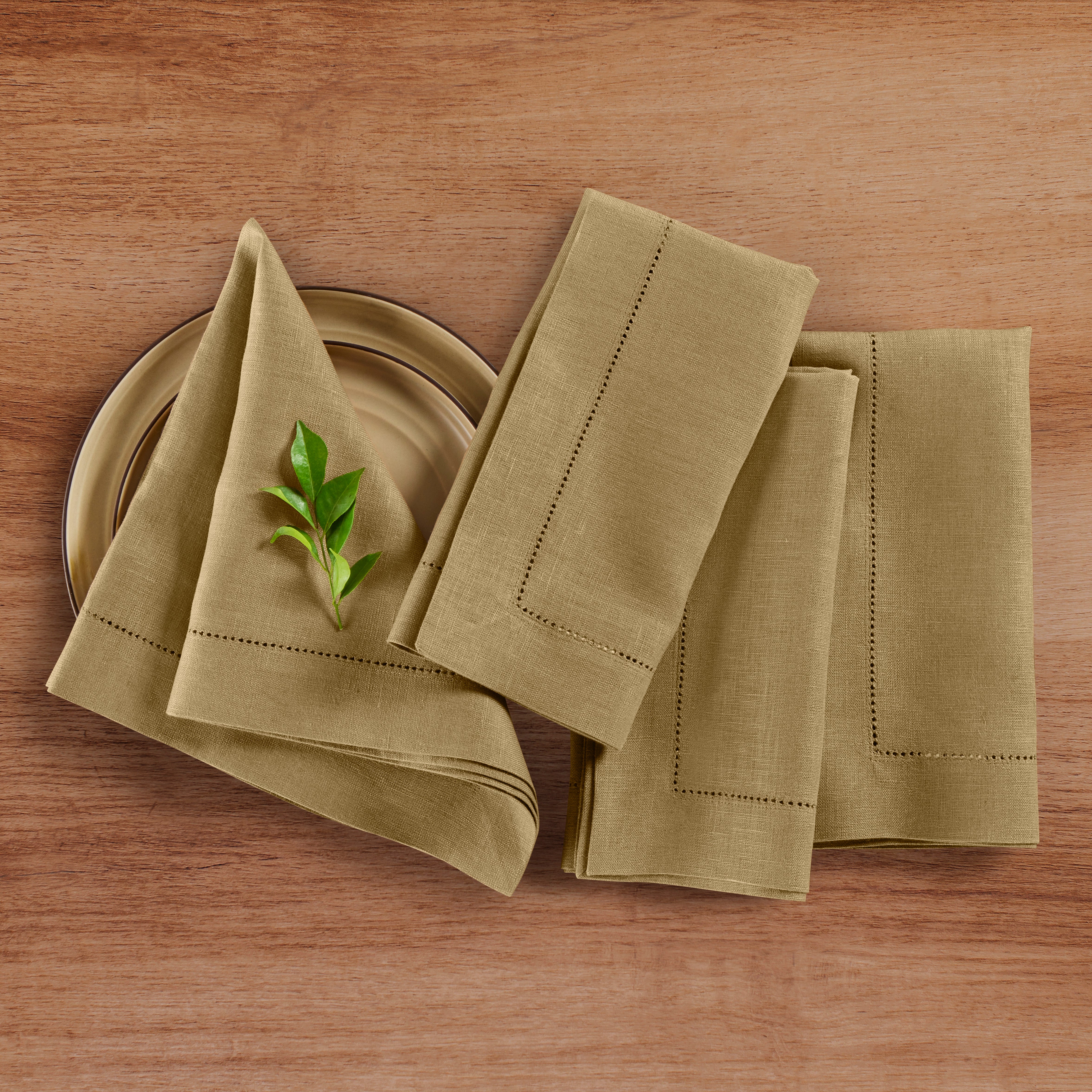 Premium Medium Weight Hemstitch Napkins - 12-Pack White Linen Dinner Napkins for Formal Dining, Weddings & Special Occasions