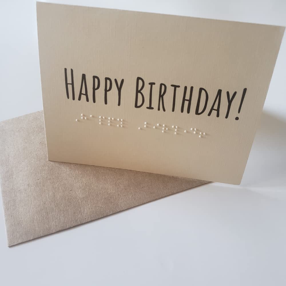 Braille Birthday Card - Happy Birthday Greeting Card for Blind & Low Vision - Men, Women, Kids - A2 Size - Perfect for Special Occasions & Inclusive Celebrations