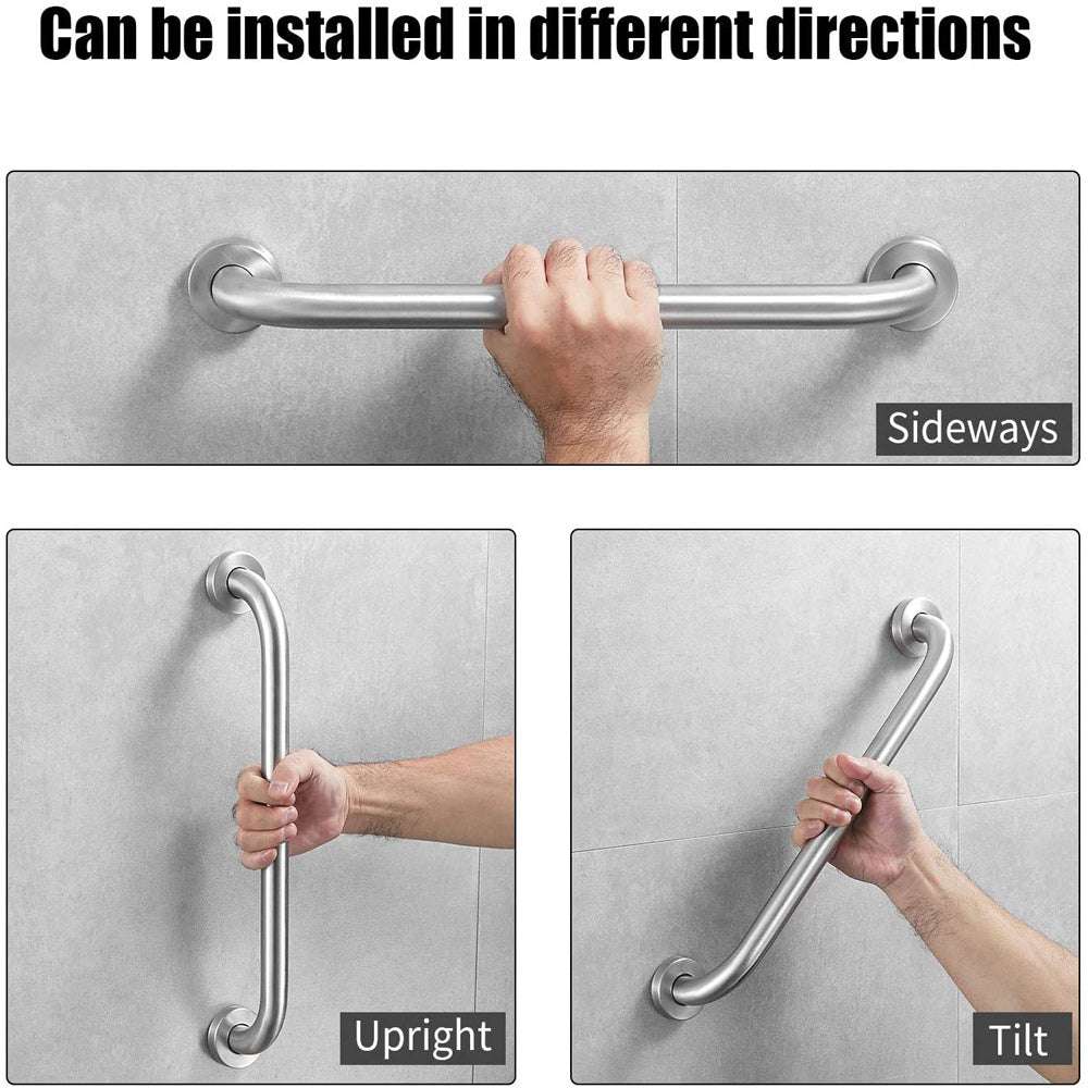 Stainless Steel Grab Bar for Shower & Toilet - 120cm Bathroom Safety Handrail for Elderly & Seniors - Non-Slip Assist Handle for Stairway, Bathtub & Mobility Support
