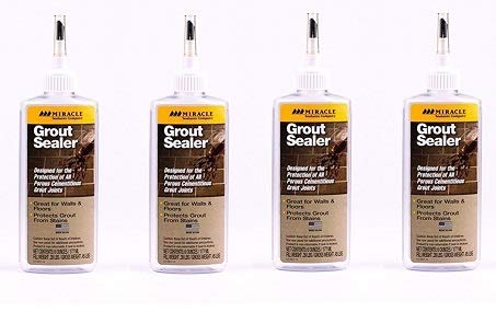 Miracle Sealants GRT SLR 6-Ounce Grout Sealer - 4 Pack | Waterproof & Stain-Resistant Tile & Grout Protector | Perfect for Bathroom, Kitchen & Shower Floors