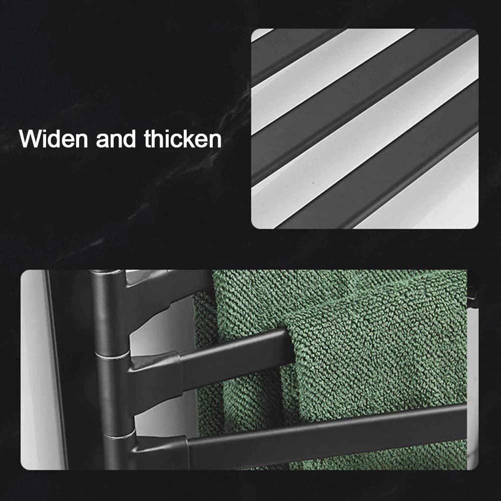Premium Black Plantex Aluminum 4-Arm Bathroom Towel Holder - Space-Saving Swing Towel Rack for Bathroom, Kitchen, or Laundry Room - Durable Bathroom Accessories & Towel Stand for Home Decor