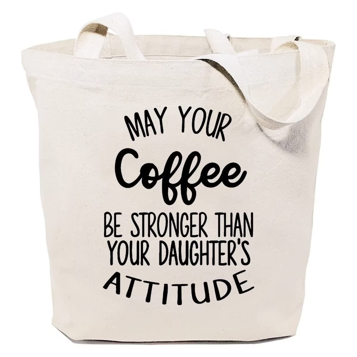 SAUIVD Funny Coffee Lover Canvas Tote Bag for Women - Reusable Grocery Shopping Bag, Perfect Gift for Mom & Mama - Great for Shopping, Beach, Work & Daily Use