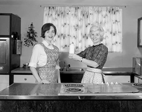 18 x 24 Kitchen Decor Poster Print - Two Women Cooking Artwork for Home & Restaurant Wall Decor | Perfect for Modern Kitchens, Dining Areas & Cafe Interiors