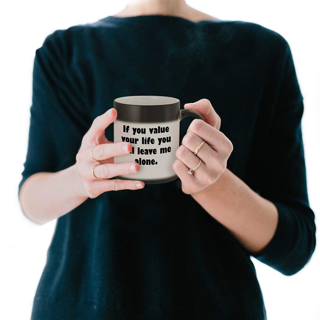 Funny Color Changing Coffee Mug - 11oz Ceramic Magic Mug with Humorous Design for Hot & Cold Drinks - Perfect Gift for Coffee Lovers & Office Use