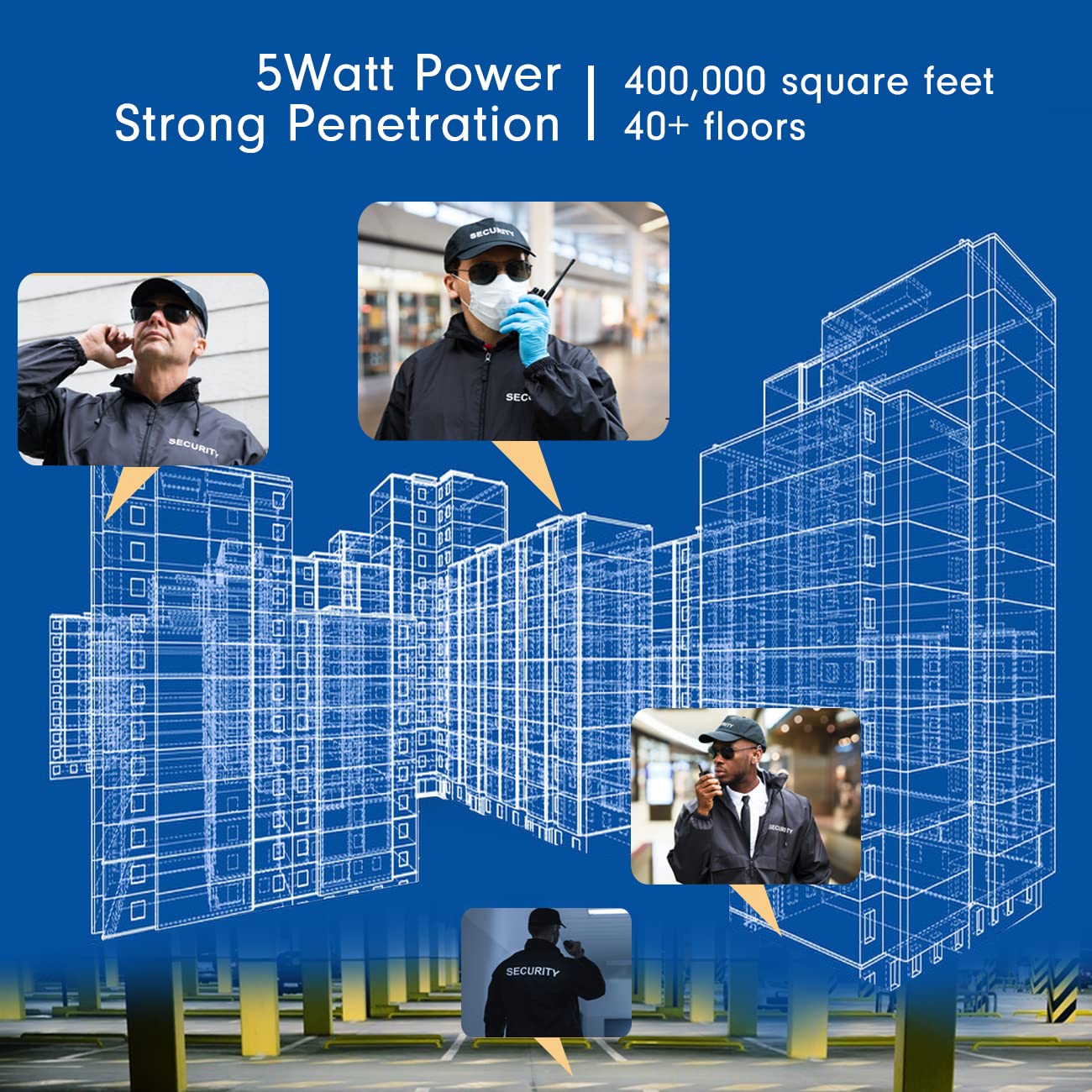 Retevis RB23 5W Long Range Waterproof Walkie Talkies (6 Pack) - IP66 Rated, 1800mAh Battery, High Power Two Way Radios with Earpiece & Mic Set - Ideal for Outdoor Adventures, Construction Sites, and Emergency Communication