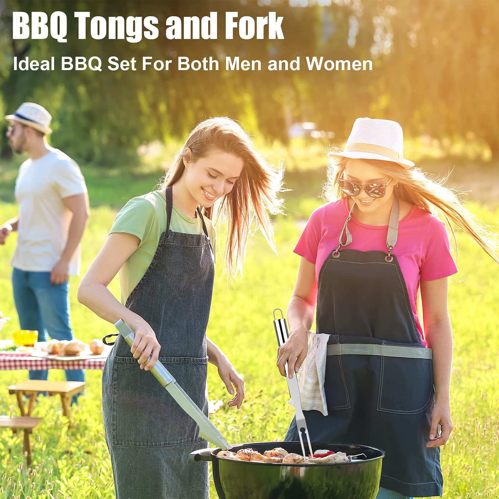 27-Piece Heavy Duty BBQ Grill Tools Set for Men - Extra Thick Stainless Steel Utensils with Meat Claws & Carrying Bag - Perfect for Father's Day Gifts, Outdoor Grilling, Camping & Backyard Barbecues