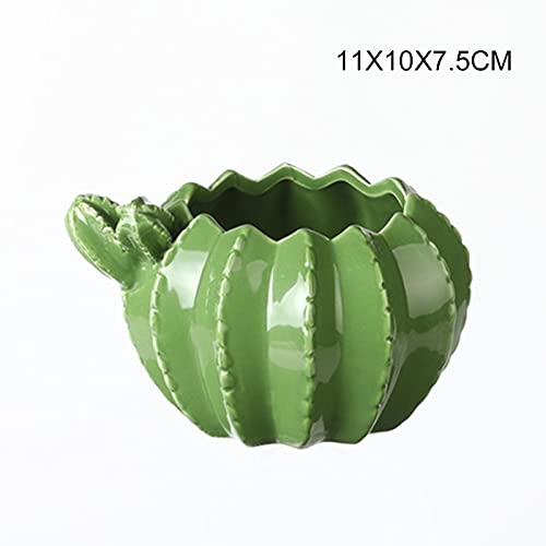 VALINK Ceramic Succulent Planter Pot with Drainage Hole - Cactus Shaped Flower Pot for Succulents & Cacti - Durable & Portable for Home, Office, Desk Decor - Perfect for Indoor Plants, Gifts & Small Space Gardening