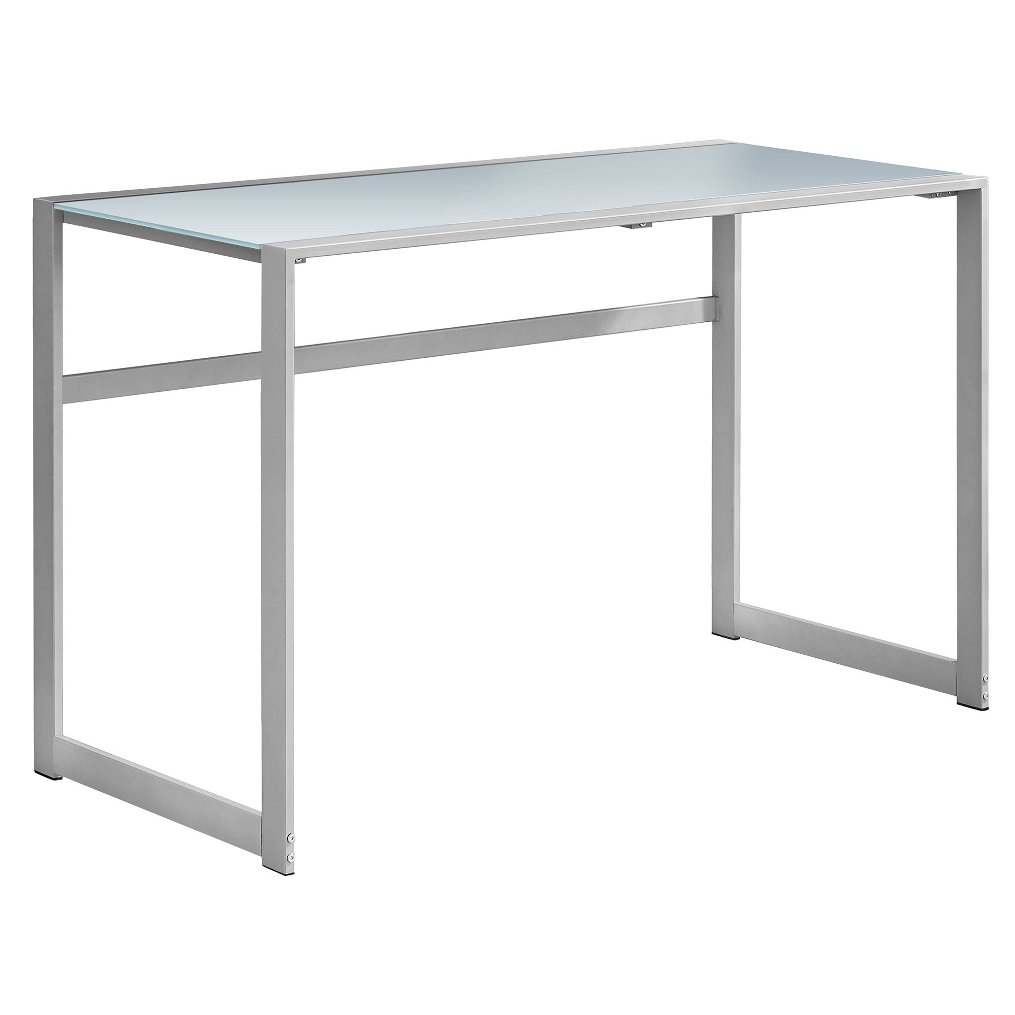 48L Silver Metal & White Tempered Glass Office Storage Cabinet - Perfect for Home Office, Study Room, and Workplace Organization