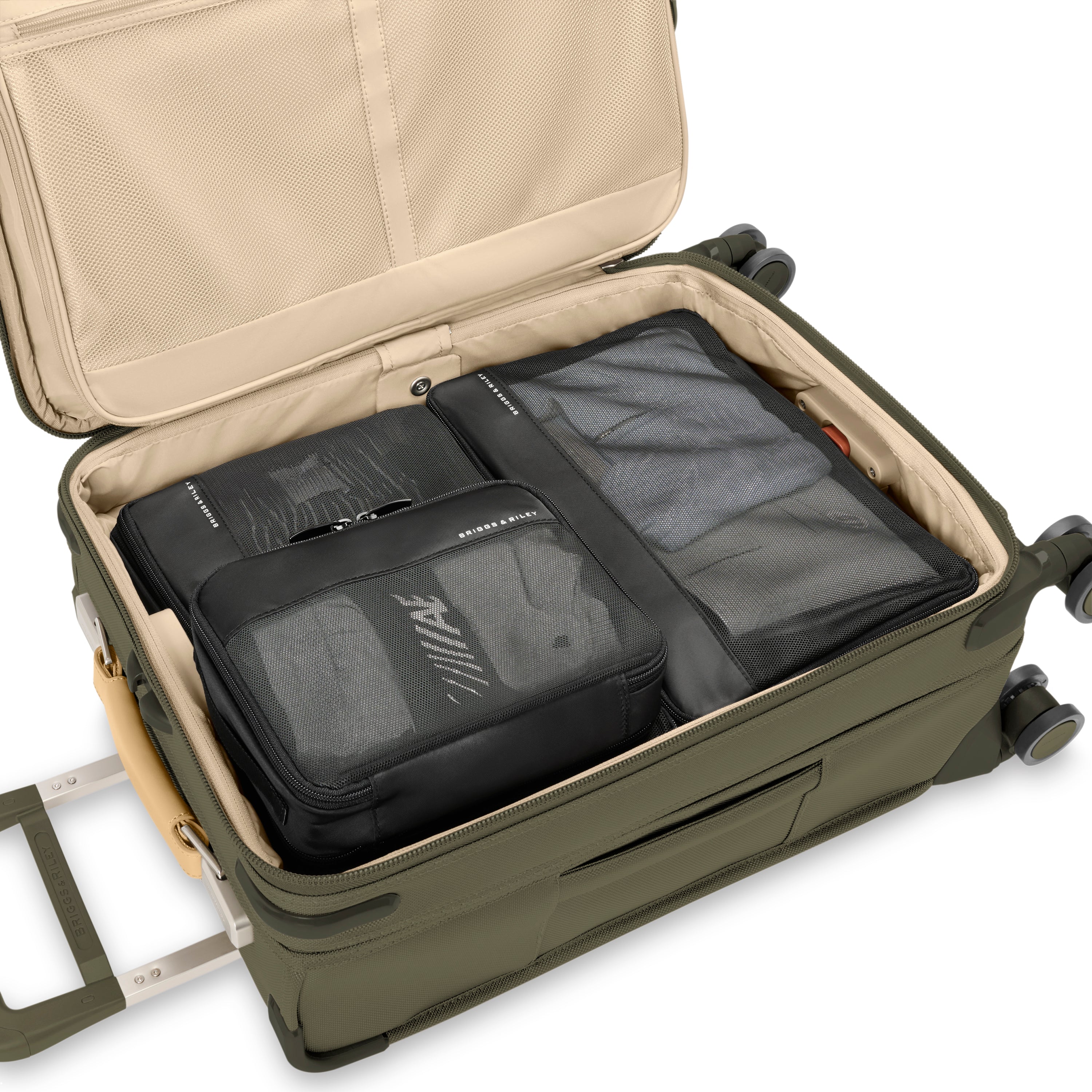 Briggs & Riley Premium Travel Packing Cubes Set - 4-Piece Carry On Organizer for Luggage & Suitcases | Perfect for Business Trips, Vacations & Weekend Getaways