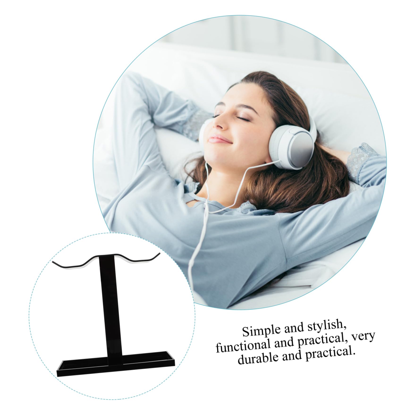 CAXUSD Acrylic Headphone Hanger Hook - Over Ear Headset Stand for Computer Desk, Gaming Setup & Office Organization (White) - Perfect for Organizing Headphones, Earbuds, and Gaming Headsets on Your Desk, Workstation or Bedside Table