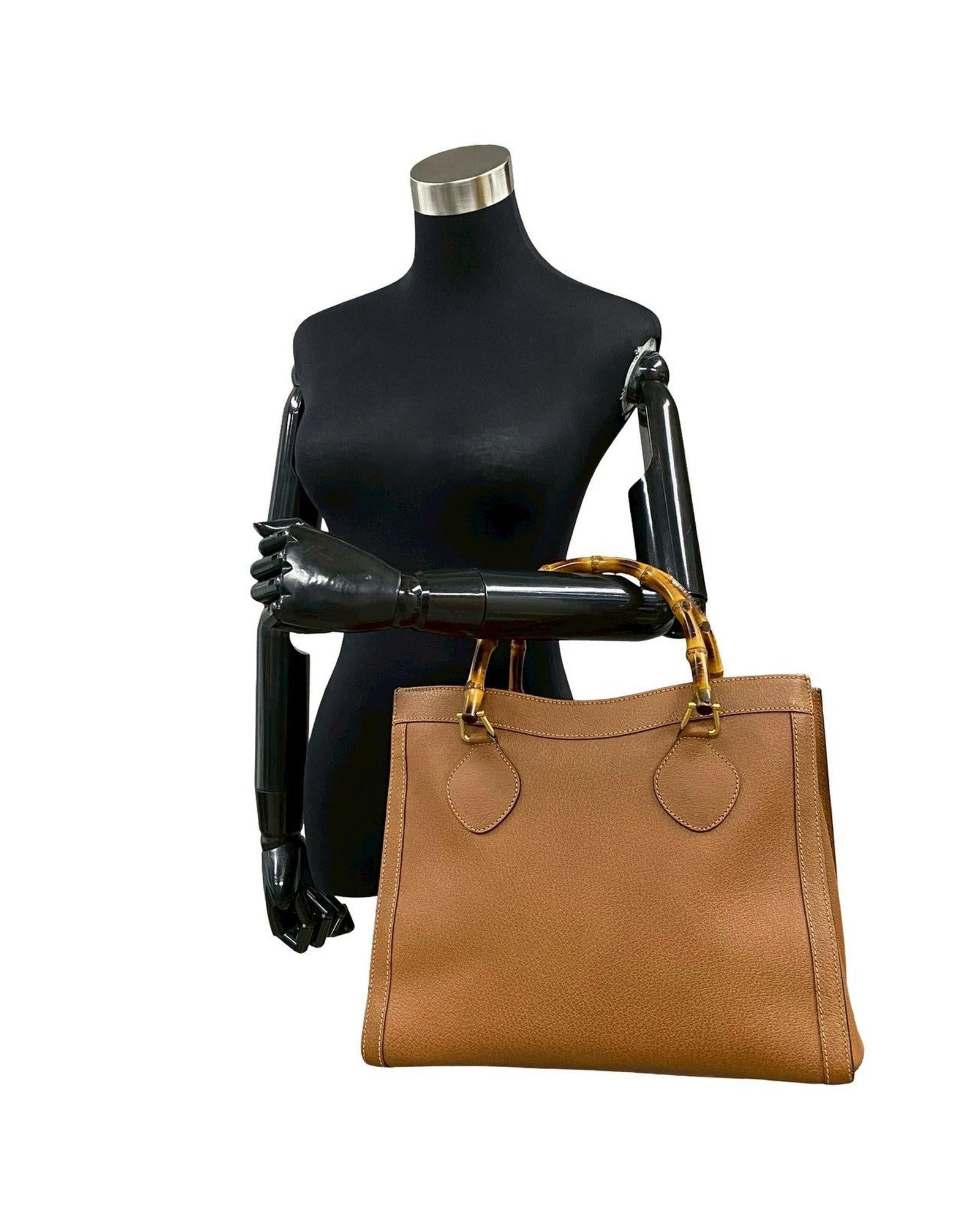 Stylish Bamboo Top Handle Leather Handbag for Women - Elegant Crossbody Purse for Work, Travel & Everyday Use