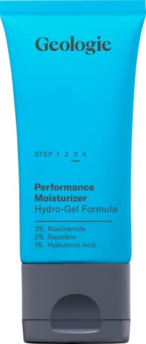 Geologie Oil Free Gel Moisturizer for Men & Women - Lightweight Daily Face Moisturizer with Hyaluronic Acid, Niacinamide & Squalane - 75ml (100 Day Supply) | Cooling Hydration for Dry, Oily & Sensitive Skin | Perfect for Morning & Night Skincare Routine