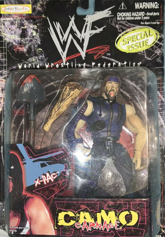 1999 WWF Jakks Pacific Camo Carnage Special Edition X-Pac Wrestling Action Figure - Collectible Toy for WWE Fans & Nostalgic Wrestling Memorabilia Display