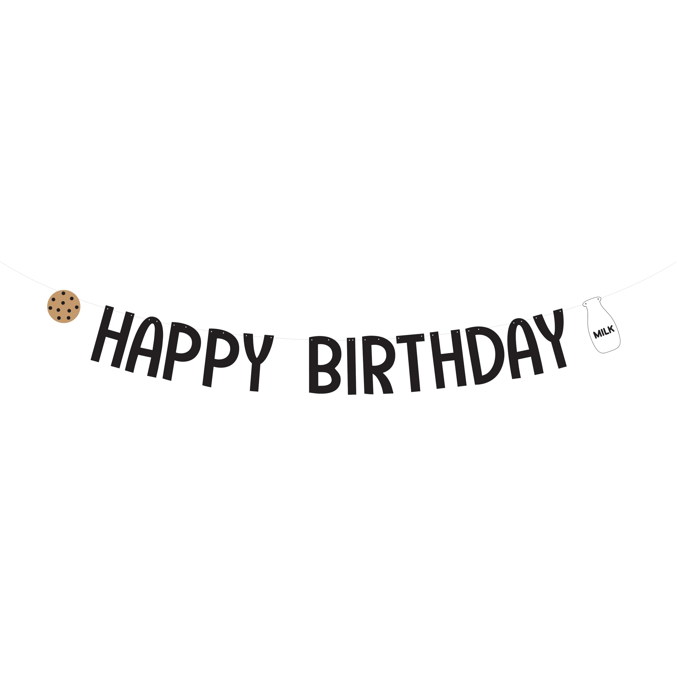 Premium Milk and Cookies Birthday Banner - Elegant Cookies and Milk Party Decorations for Baby Showers, Kids Birthdays & Themed Celebrations