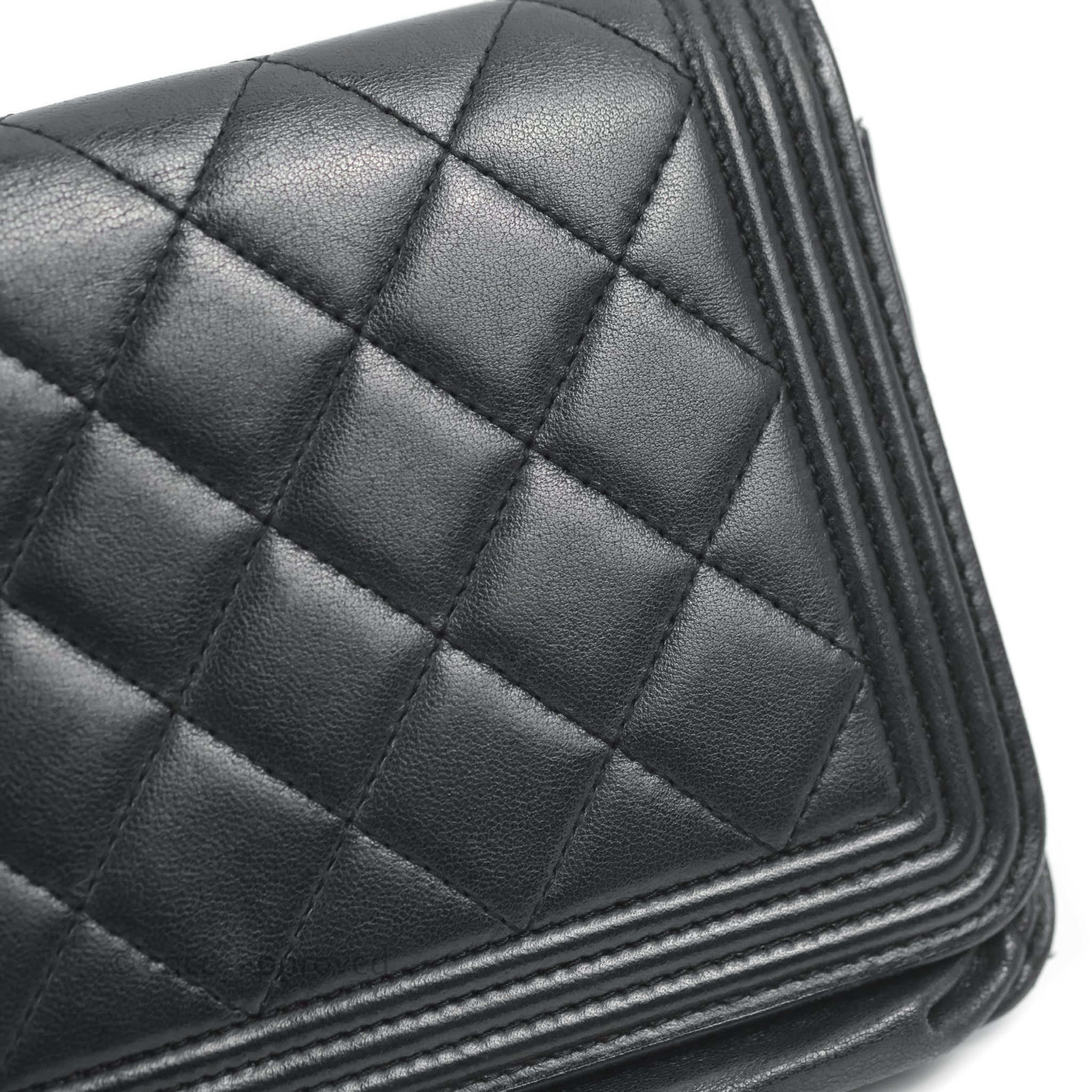 Chanel Boy Wallet on Chain WOC Black Lambskin Ruthenium Hardware - Luxury Crossbody Bag for Women, Perfect for Evening Parties & Daily Use