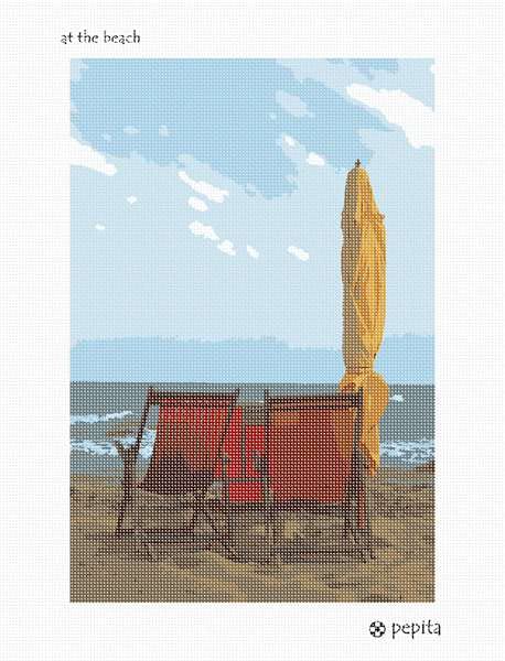Pepita Needlepoint Kit - At The Beach 9x14 Inch DIY Embroidery Craft for Beginners | Perfect for Home Decor, Gifts & Relaxation