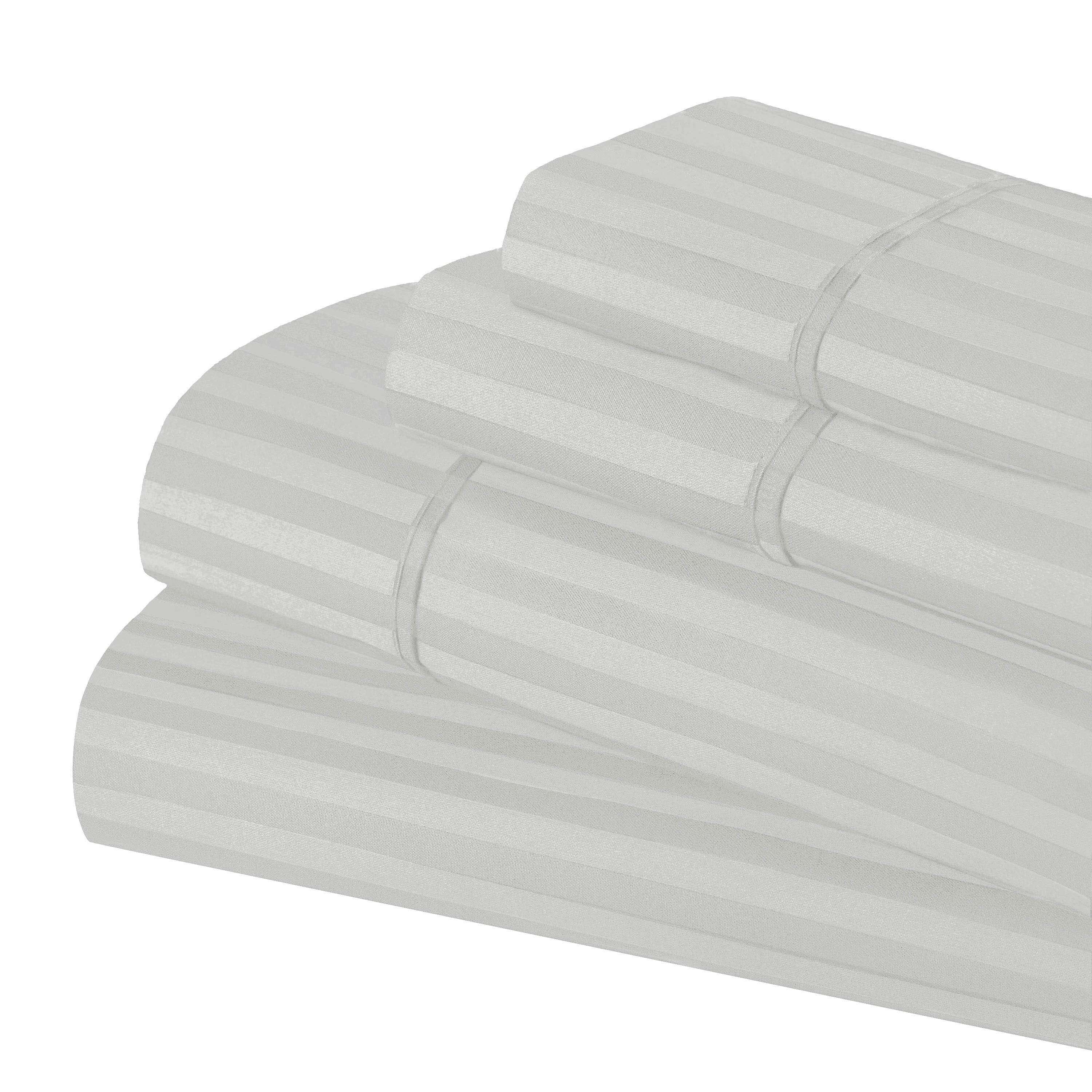 Premium 600 Thread Count Egyptian Cotton Sheet Set - Deep Pocket, Striped Design for Ultimate Comfort & Luxury - Perfect for Master Bedrooms & Guest Rooms