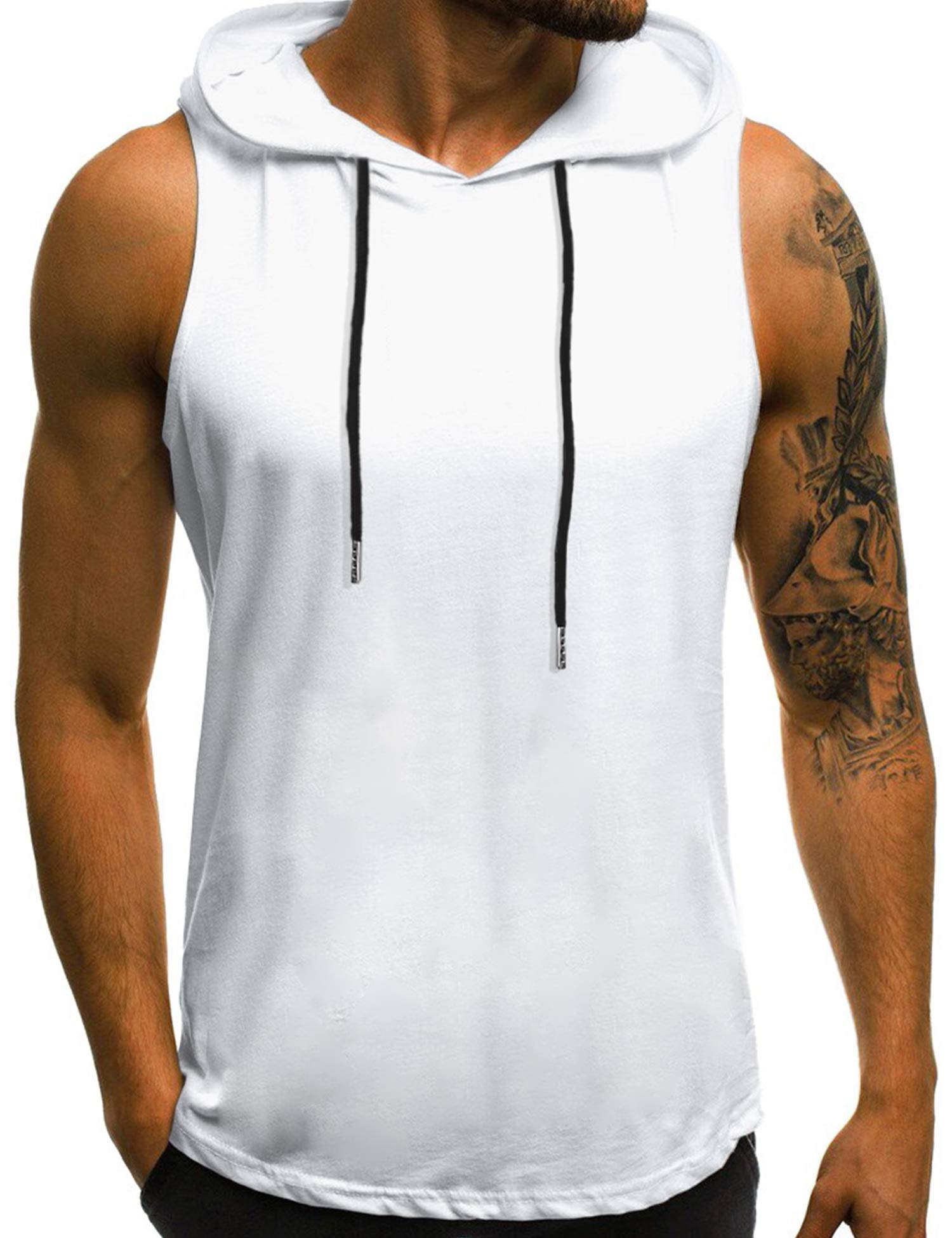 Babioboa Men's Workout Hooded Tank Top - Sleeveless Gym Hoodie for Bodybuilding & Muscle Training - Perfect for Weightlifting, Running & Fitness Training